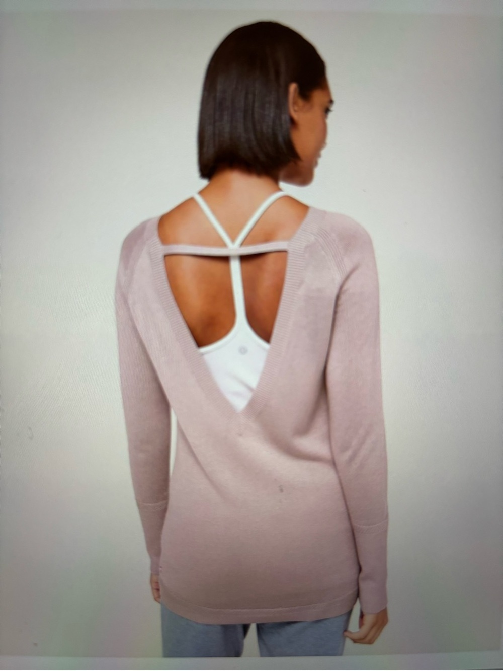 Lululemon Women’s Unity Drop Back Sweater Cashmere Blend  Size 4 Gray LIKE NEW!